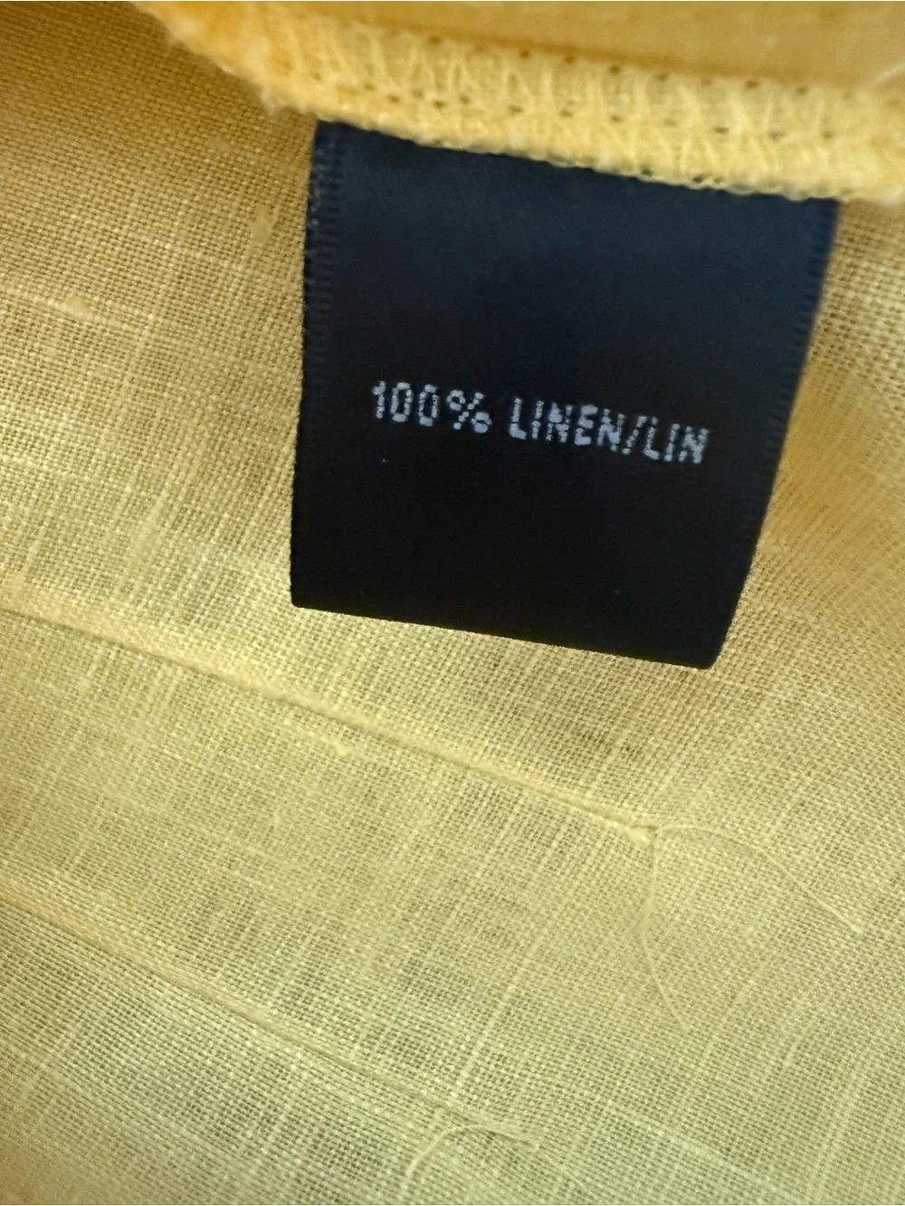 Lafayette 148 100% Linen Pleated Button Down Yellow Collared Blouse Sz 6 *stain - Picture 6 of 10